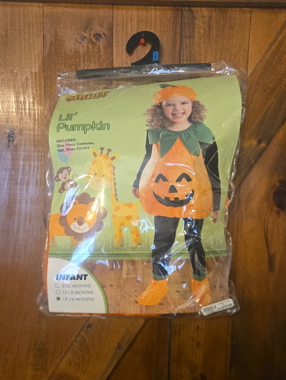 Spirit Orange Pumpkin Infant Costume with Green Collar